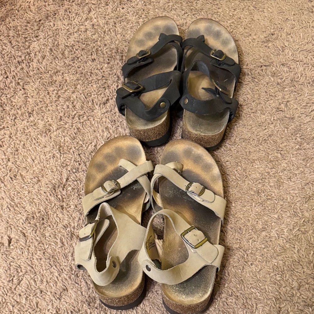 Stylish Black and Tan Kids Sandals